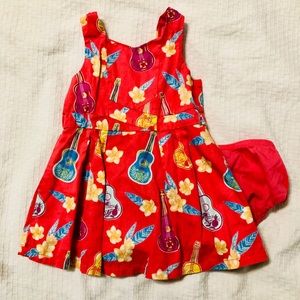 Hawaiian Ukulele Toddler Dress